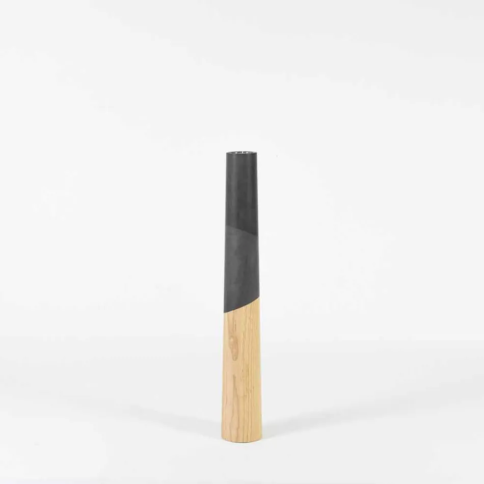 Mbajtëse moderne qirinjsh në dru pishe të ngurtë me detaje me ngjyra - Çiltërsia Viadurini