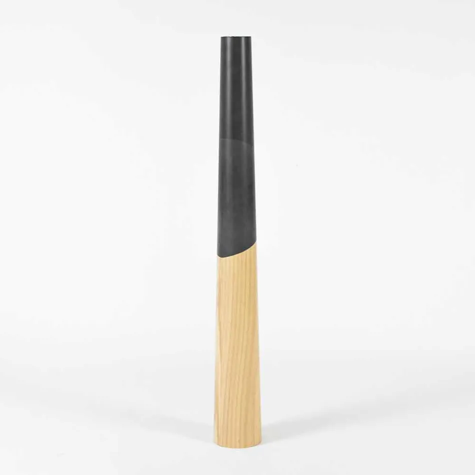 Mbajtëse moderne qirinjsh në dru pishe të ngurtë me detaje me ngjyra - Çiltërsia Viadurini