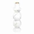 Mbajtëse e qirinjve në Carrara White Marble dhe Made in Italy Design Brass - Oley
