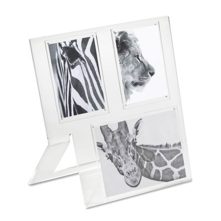 Dizajni i kornizës fotografike me kristal akrilik transparent 3 imazhe - Alizar Viadurini