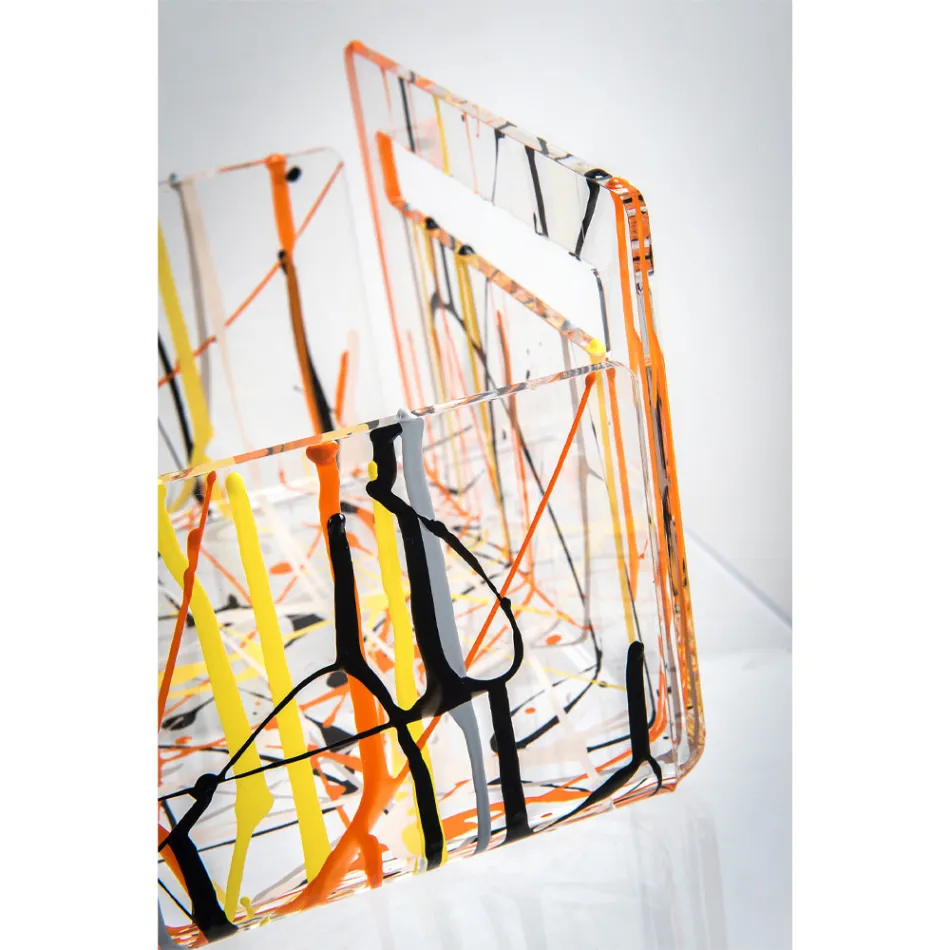 Tas frutash me ngjyra moderne nga pleksiglas Prodhuar në Itali - Multifruits Viadurini