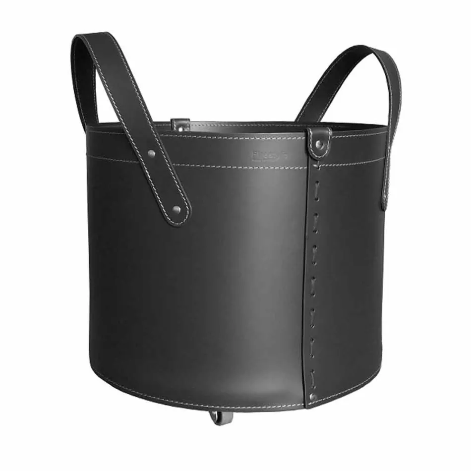 Mbajtësja cilindrike e logit në lëkurë të rigjeneruar me rrota Tonda Firestyle Viadurini