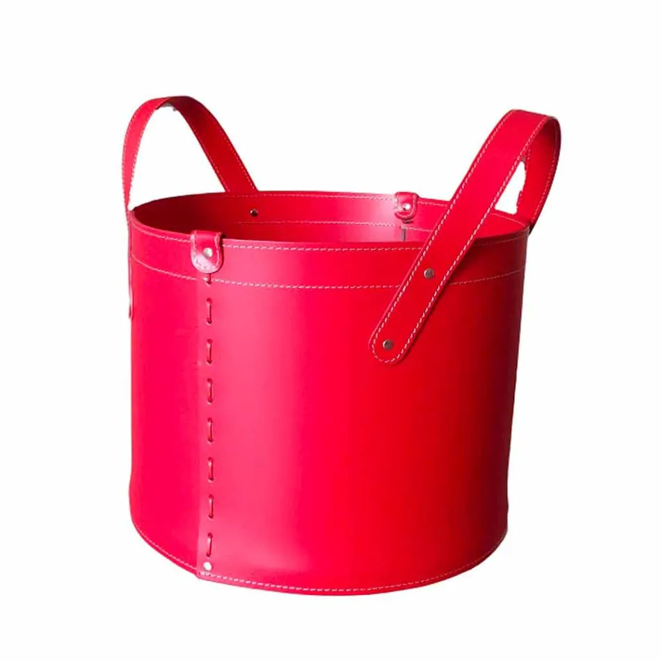 Mbajtësja cilindrike e logit në lëkurë të rigjeneruar me rrota Tonda Firestyle Viadurini