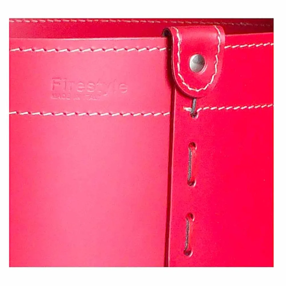 Mbajtësja cilindrike e logit në lëkurë të rigjeneruar me rrota Tonda Firestyle Viadurini