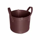 Mbajtësja cilindrike e logit në lëkurë të rigjeneruar me rrota Tonda Firestyle Viadurini