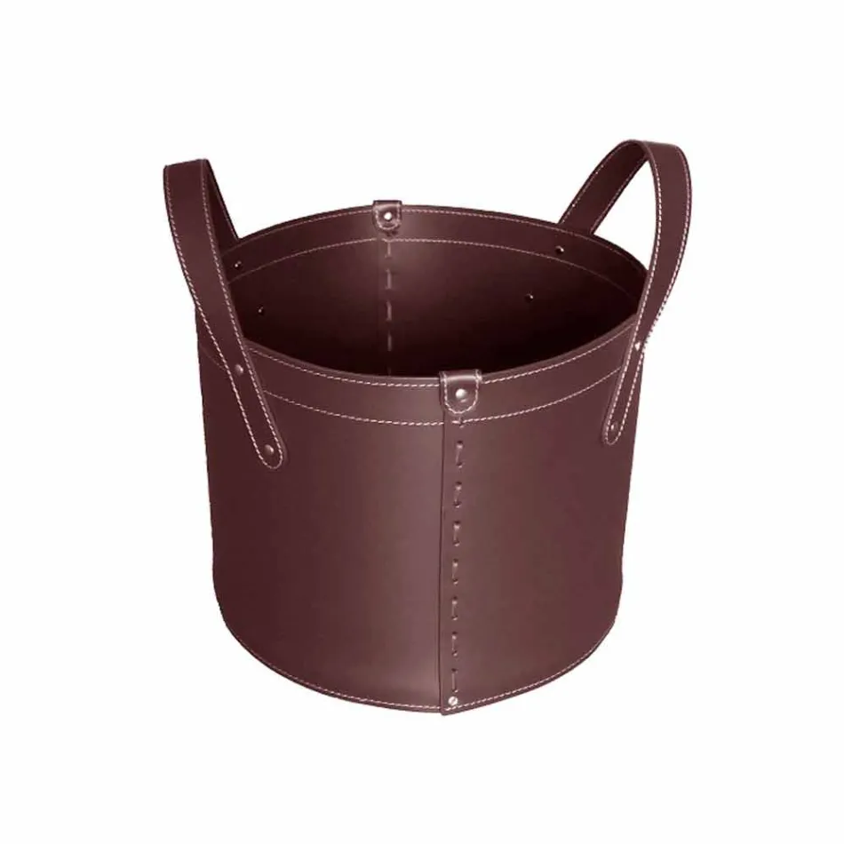 Mbajtësja cilindrike e logit në lëkurë të rigjeneruar me rrota Tonda Firestyle Viadurini