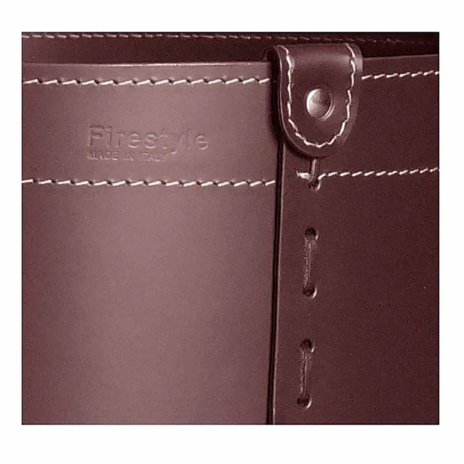 Mbajtësja cilindrike e logit në lëkurë të rigjeneruar me rrota Tonda Firestyle Viadurini