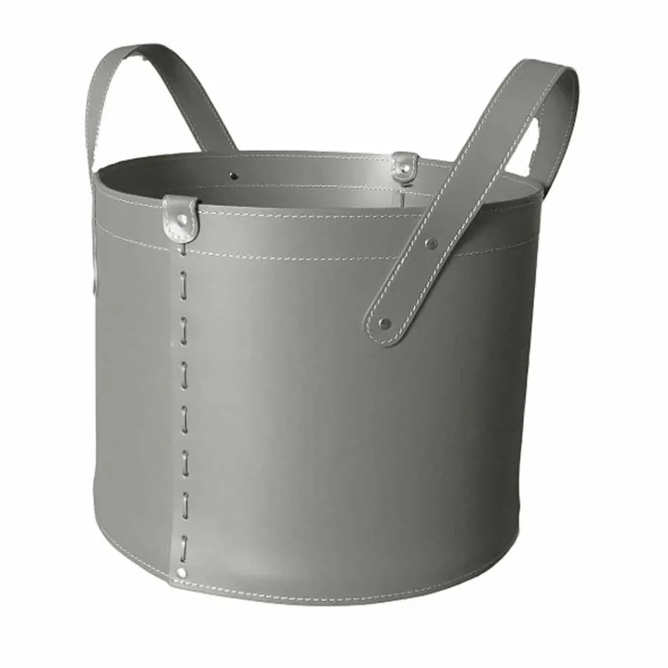 Mbajtësja cilindrike e logit në lëkurë të rigjeneruar me rrota Tonda Firestyle Viadurini