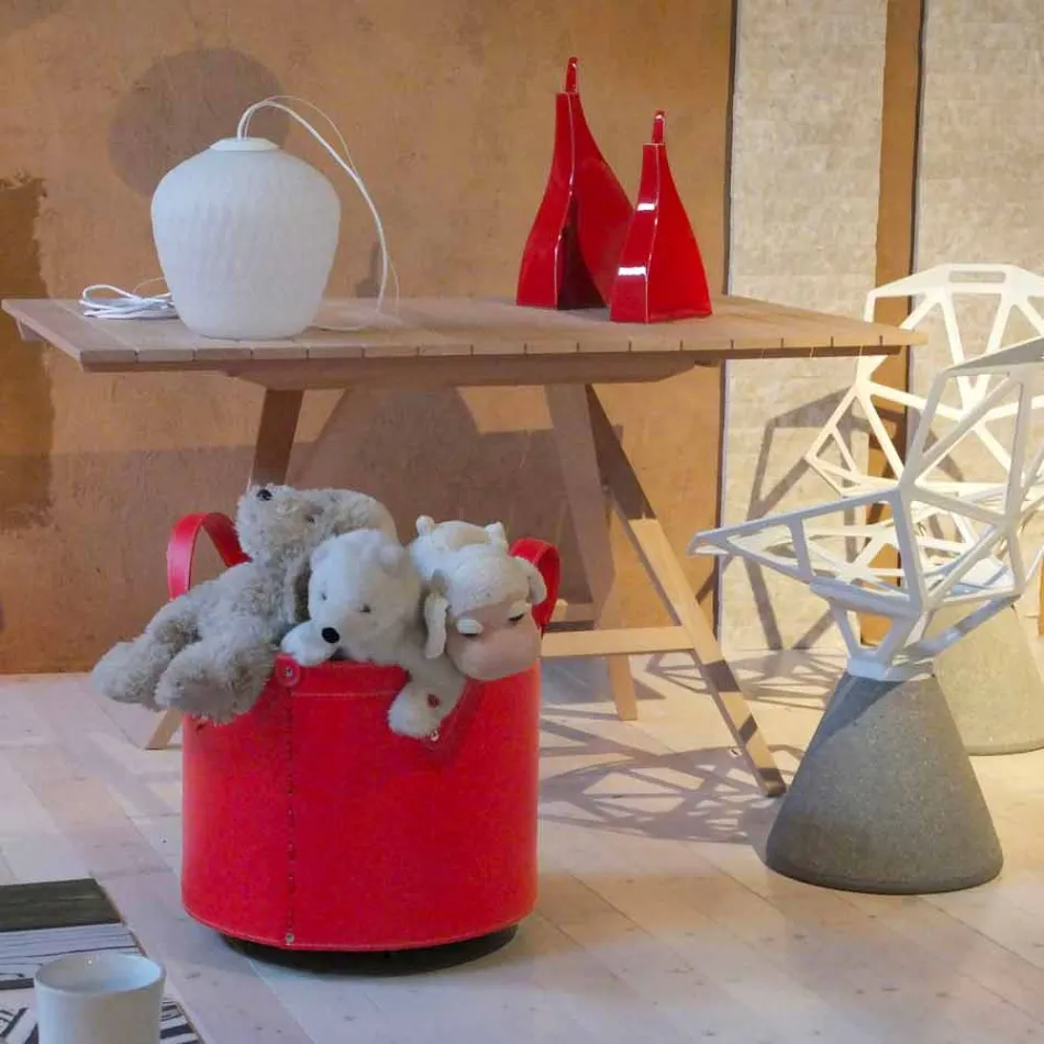 Mbajtësja cilindrike e logit në lëkurë të rigjeneruar me rrota Tonda Firestyle Viadurini