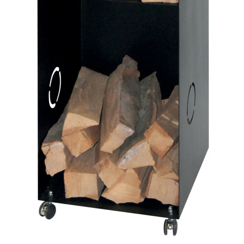 Mbajtëse druri me 2 ndarje ruajtëse dhe raftin e sipërm Prodhuar në Itali - Colibri Viadurini