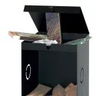 Mbajtëse druri me 2 ndarje ruajtëse dhe raftin e sipërm Prodhuar në Itali - Colibri Viadurini