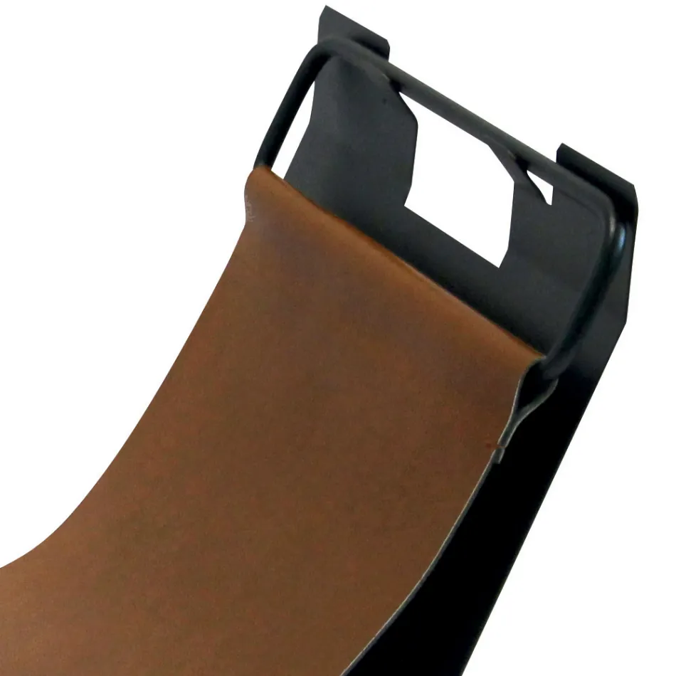 Mbajtëse druri me doreza anësore në ngjyrë kafe eko-lëkurë Made in Italy - Butterfly Viadurini