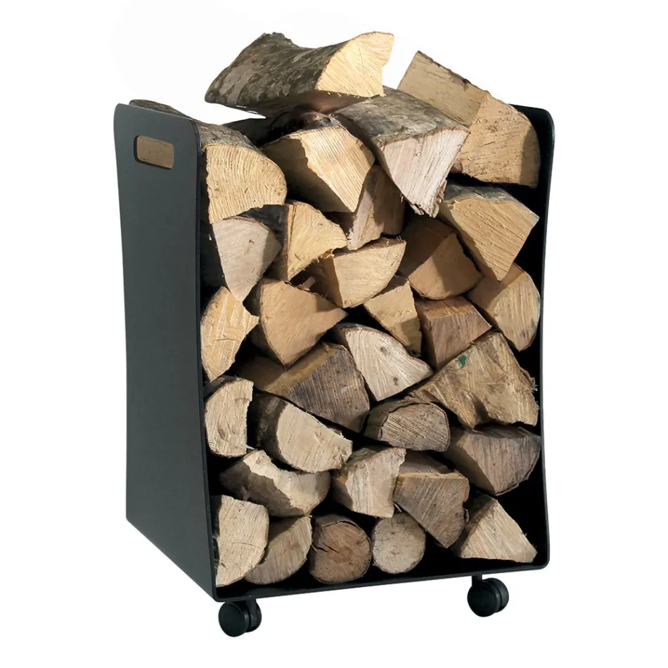 Mbajtëse druri me Rrota dhe Doreza Me Metal Prodhuar në Itali - Pulëbardhë Viadurini