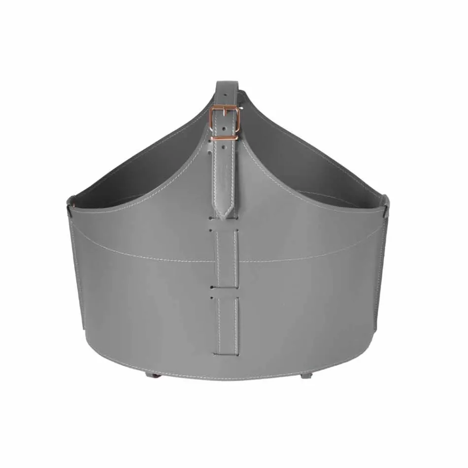 Mbajtëse shtëpie e druve të zjarrit me rrota në lëkurën moderne të rigjeneruar Fabia Viadurini