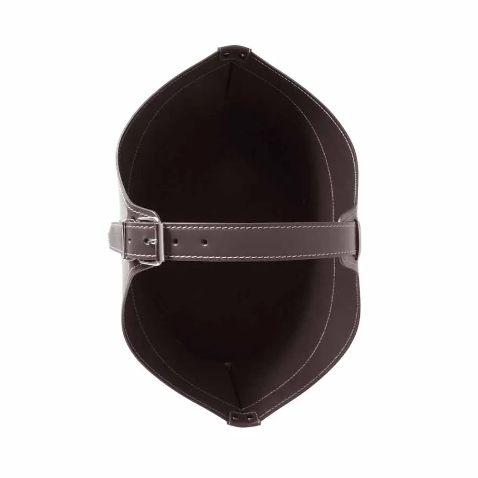 Mbajtëse shtëpie e druve të zjarrit me rrota në lëkurën moderne të rigjeneruar Fabia Viadurini