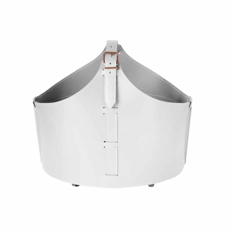 Mbajtëse shtëpie e druve të zjarrit me rrota në lëkurën moderne të rigjeneruar Fabia Viadurini