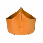 Mbajtëse shtëpie e druve të zjarrit me rrota në lëkurën moderne të rigjeneruar Fabia Viadurini