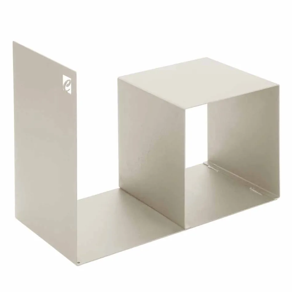 Mbajtës druri i brendshëm në çelik me ngjyrë me tavolinë kafeje të prodhuar në Itali - Cecio Viadurini