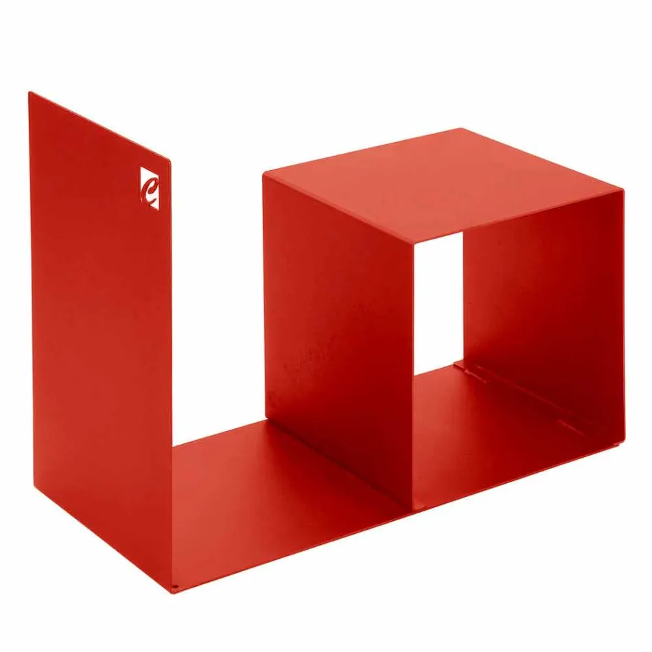 Mbajtës druri i brendshëm në çelik me ngjyrë me tavolinë kafeje të prodhuar në Itali - Cecio Viadurini