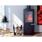 Mbajtës i brendshëm i druve të zjarrit prej çeliku me 3 pajisje shtesë të prodhuara në Itali - Nelumbo Viadurini