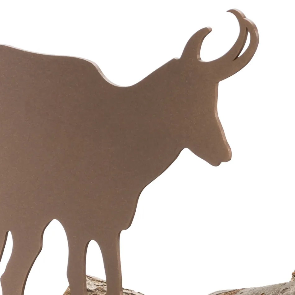 Mbajtës i shtëpisë së druve të zjarrit në çelik kafe të bërë në Itali me mjete - Volturno Viadurini