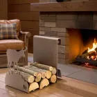 Mbajtës i shtëpisë së druve të zjarrit në çelik kafe të bërë në Itali me mjete - Volturno Viadurini