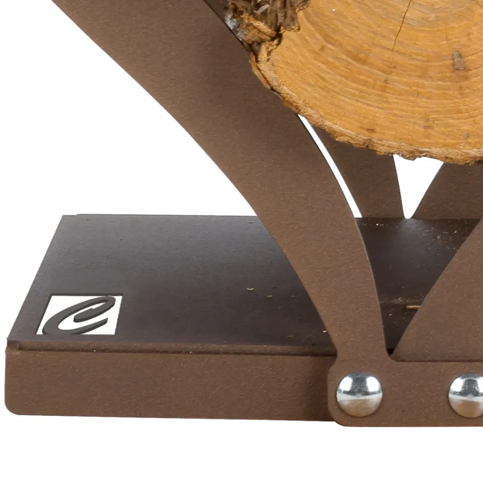 Mbajtës shtëpie prej druri në kafe çeliku të bërë në Itali - dashuri Viadurini