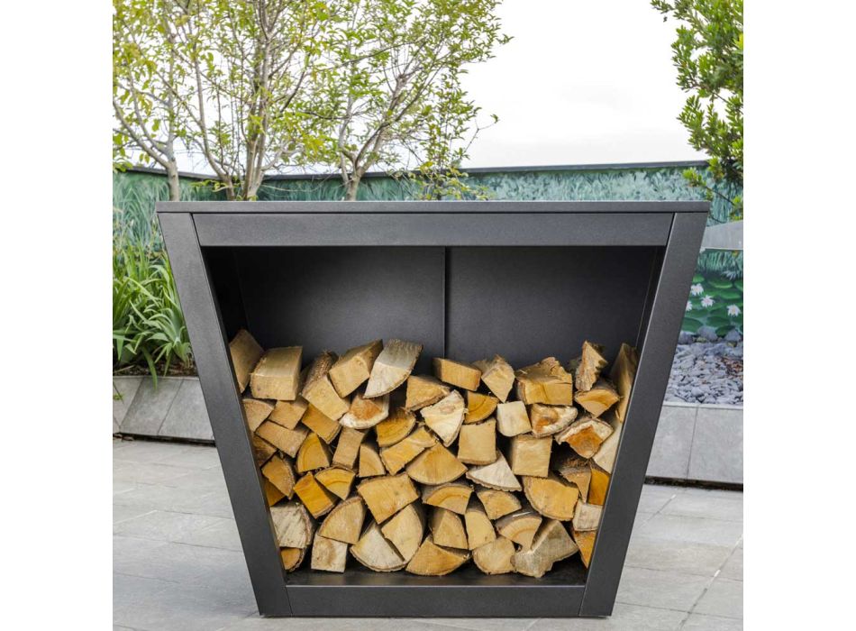 Mbajtës i dizajnit me dru zjarri të brendshëm ose të jashtëm me worktop - Esplanade Viadurini