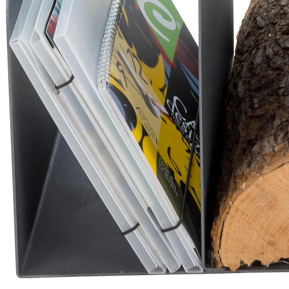 Dizajn mbajtës i trungut për ambiente të brendshme në çelik gri Prodhuar në Itali - Tramontana Viadurini