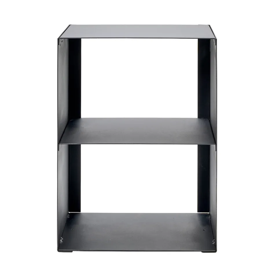 Mbajtëse dru zjarri në çelik e lyer me bojë të zezë Prodhuar në Itali - Fiamme Viadurini