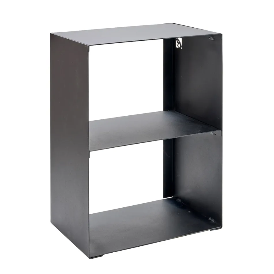 Mbajtëse dru zjarri në çelik e lyer me bojë të zezë Prodhuar në Itali - Fiamme Viadurini