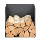 Mbajtëse dru zjarri në çelik të lyer me ngjyrë të zezë Prodhuar në Itali - Fiamme Viadurini