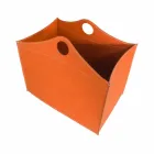 Mbajtës log në lëkurë të rigjeneruar me rrota WoodBag të bëra në Itali Viadurini