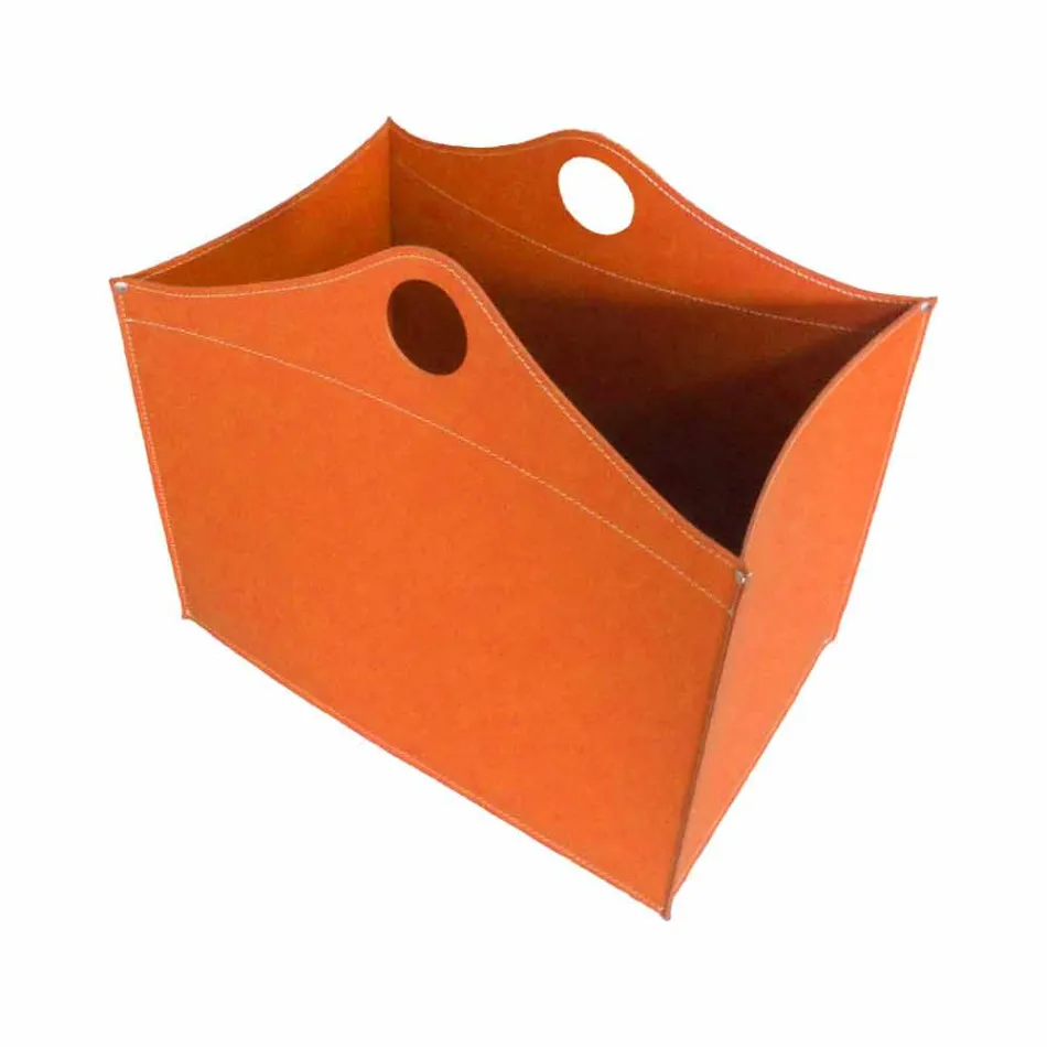 Mbajtës log në lëkurë të rigjeneruar me rrota WoodBag të bëra në Itali Viadurini