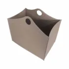 Mbajtës log në lëkurë të rigjeneruar me rrota WoodBag të bëra në Itali Viadurini