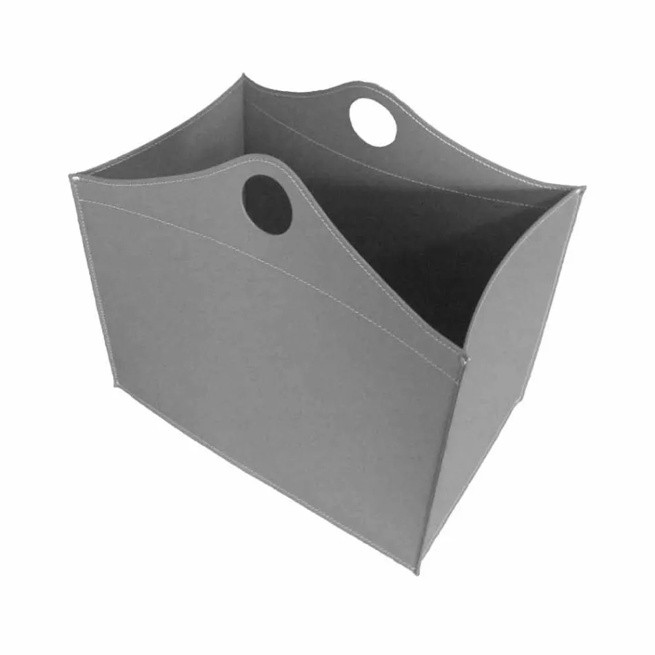 Mbajtës log në lëkurë të rigjeneruar me rrota WoodBag të bëra në Itali Viadurini