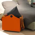 Mbajtës log në lëkurë të rigjeneruar me rrota WoodBag të bëra në Itali Viadurini