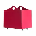 Mbajtës log në lëkurë të rigjeneruar me rrota WoodBag të bëra në Itali Viadurini