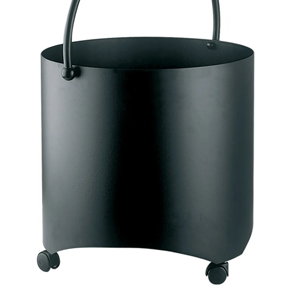 Mbajtëse trungje metalike me dorezë e sipërme dhe rrota Made in Italy - Bizon Viadurini