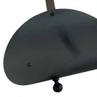 Mbajtëse druri metalike e zezë me dorezë lëkure Prodhuar në Itali - Antilopë Viadurini