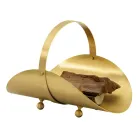 Mbajtëse druri tunxh me dorezë dhe 4 këmbë Prodhuar në Itali - Tiger Viadurini