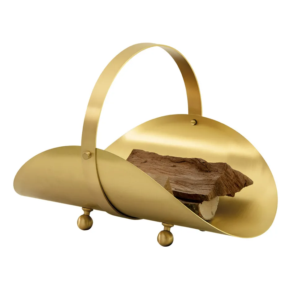 Mbajtëse druri tunxh me dorezë dhe 4 këmbë Prodhuar në Itali - Tiger Viadurini