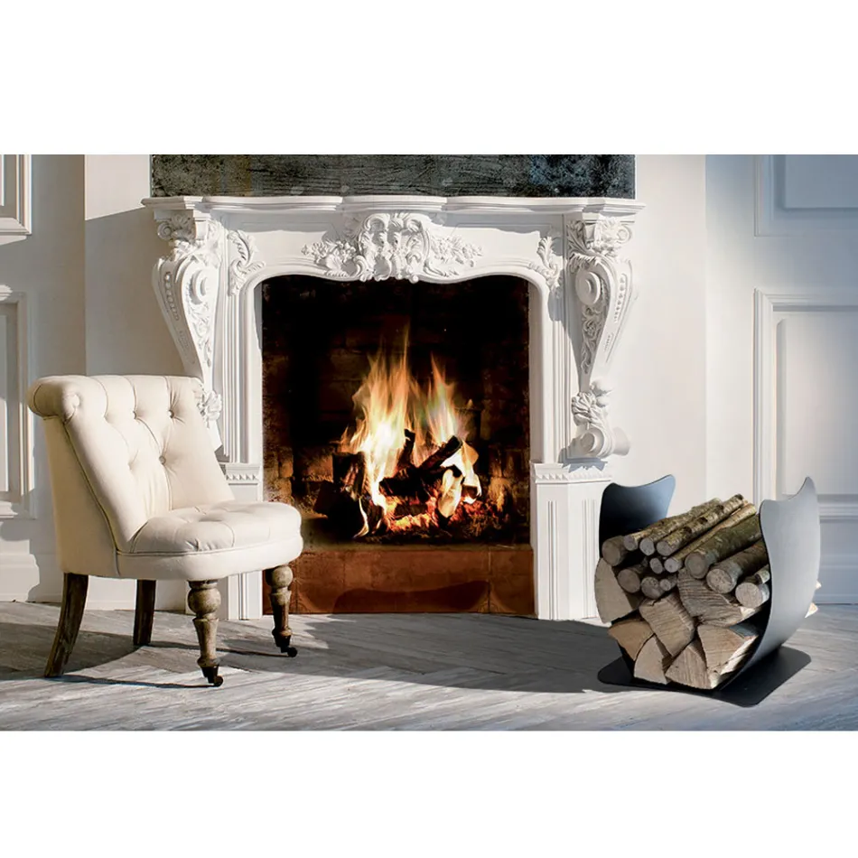 Mbajtës i brendshëm i druve të zjarrit në çelik të lyer të prodhuar në Itali - Leopoldo Viadurini