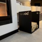 Mbajtës modern i drurit në modelin minimal të çelikut të zi me gdhendje - Altano Viadurini