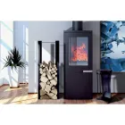 Mbajtëse Moderne Log në Çelik të Pikturuar Prodhuar në Itali - Patrik Viadurini