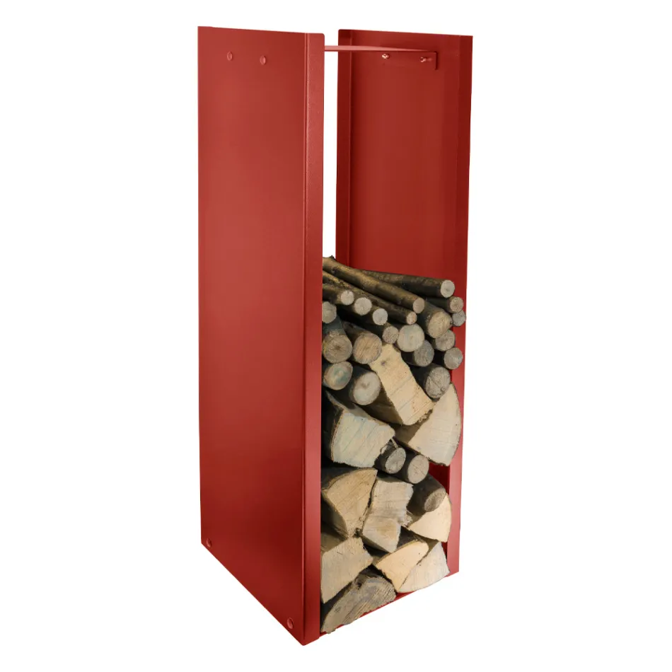 Mbajtëse Moderne Log në Çelik të Pikturuar Prodhuar në Itali - Patrik Viadurini