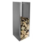 Mbajtëse Moderne Log në Çelik të Pikturuar Prodhuar në Itali - Patrik Viadurini