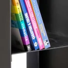 Mbajtës i shkrimit modern i drurit të zi me rafte të bërë në Itali - Cauro1 Viadurini