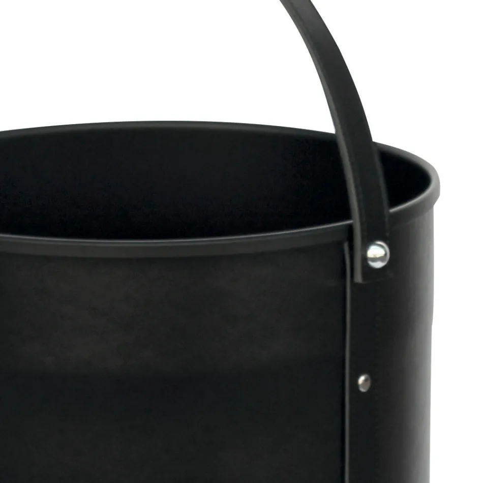 Mbajtëse trungje e rrumbullakët në lëkurë eko me rrota Made in Italy - Kameleon Viadurini