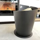 Mbajtës i rrumbullakët i drurit për brendësi në çelik të zi Dizajn modern Italian - Favonio Viadurini